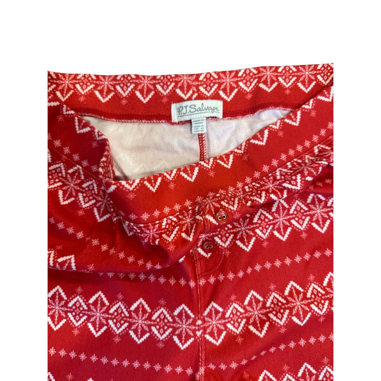 PJ Salvage Red Holiday Print Pajama Pants Elastic Waist, Medium NWOT