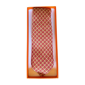 Hermès Paris Men's Silk Tie in Geometric Pattern