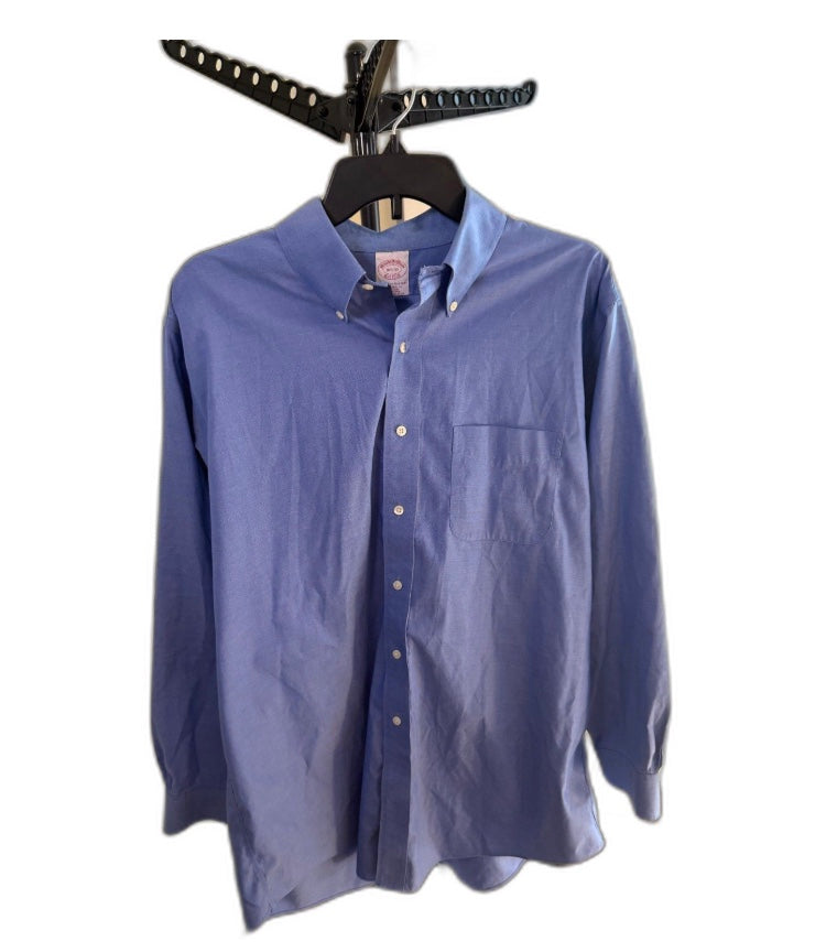 Vintage Brooks Brothers Makers Dress Shirt Blue Button Up Mens, Size 16.5-33