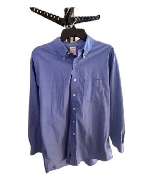 Vintage Brooks Brothers Makers Dress Shirt Blue Button Up Mens, Size 16.5-33