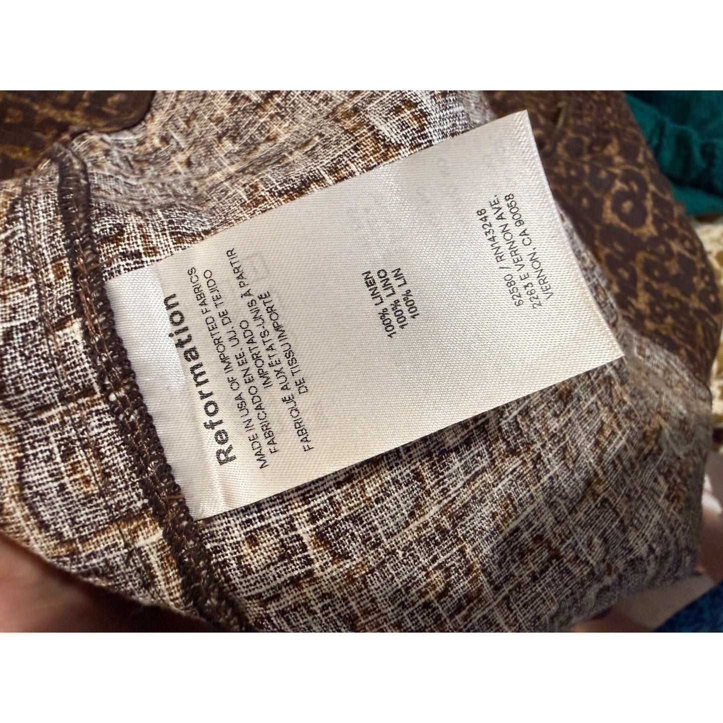REFORMATION Madilyn Linen Dress In Vesuvio Size 12