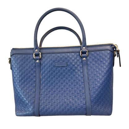 Gucci Blue Microguccissima Leather Handbag with COA