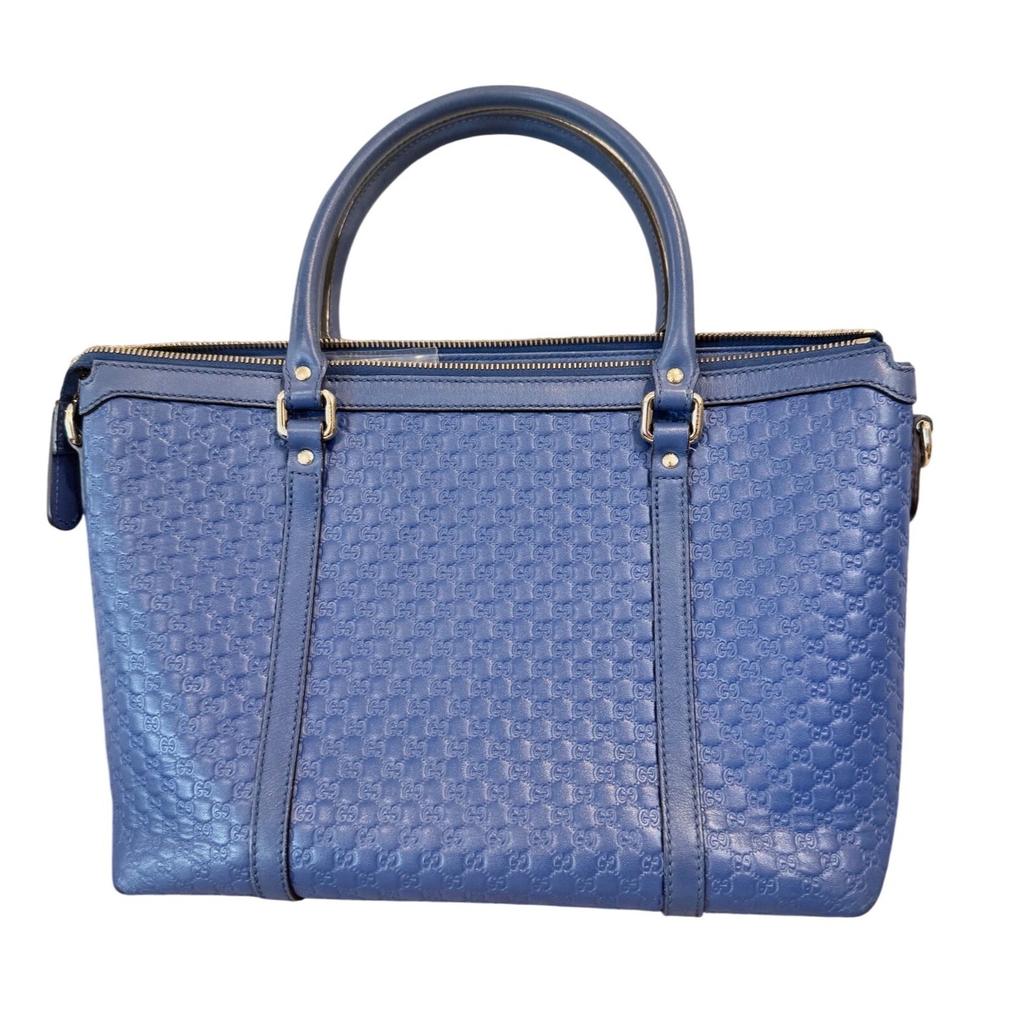 Gucci Blue Microguccissima Leather Handbag with COA