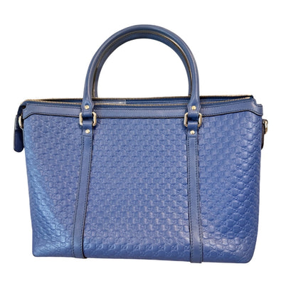 Gucci Blue Microguccissima Leather Handbag with COA