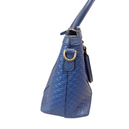 Gucci Blue Microguccissima Leather Handbag with COA