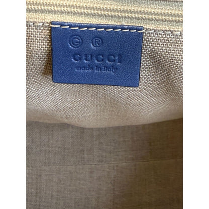 Gucci Blue Microguccissima Leather Handbag with COA