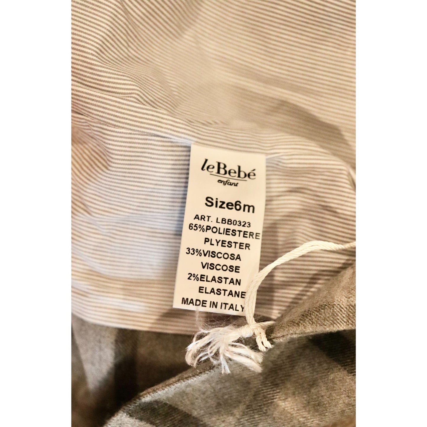 Le Bebe Baby Blazer Jacket Gray Plaid, 6M NWT