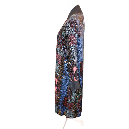 Johnny Was Reversible Printed Long Jacket S Multicolor Floral & Mosaic Patterns