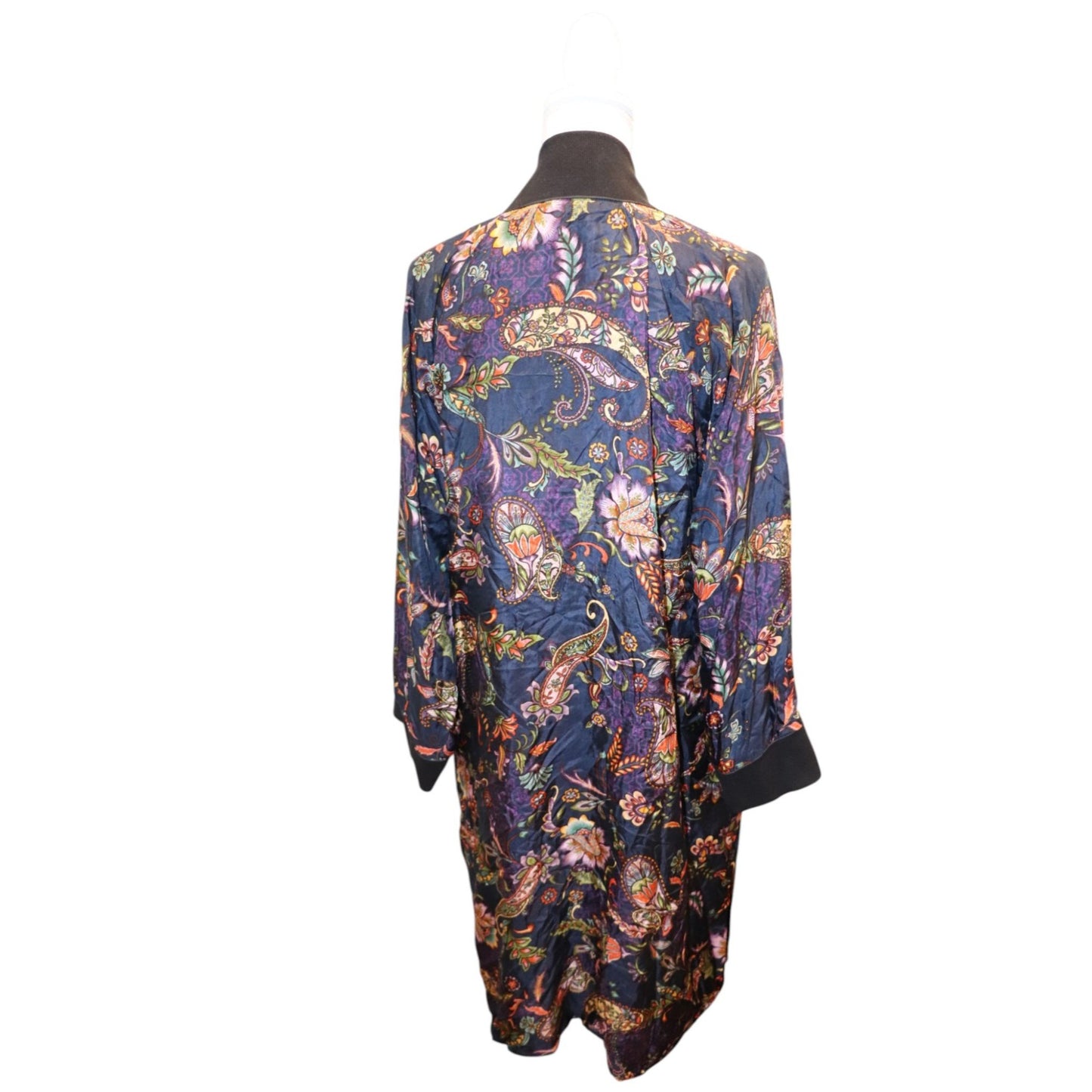 Johnny Was Reversible Printed Long Jacket S Multicolor Floral & Mosaic Patterns