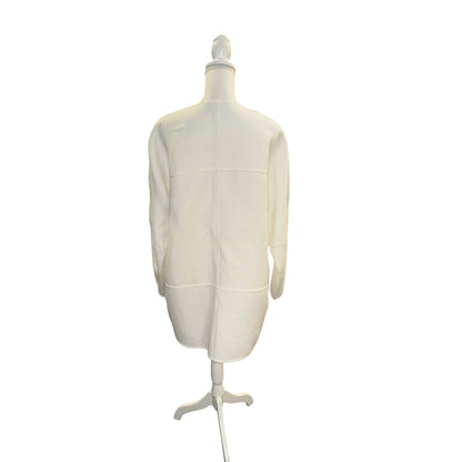 Lafayette 148 White Textured Open-Front Long-Sleeve Blouse XL NWT