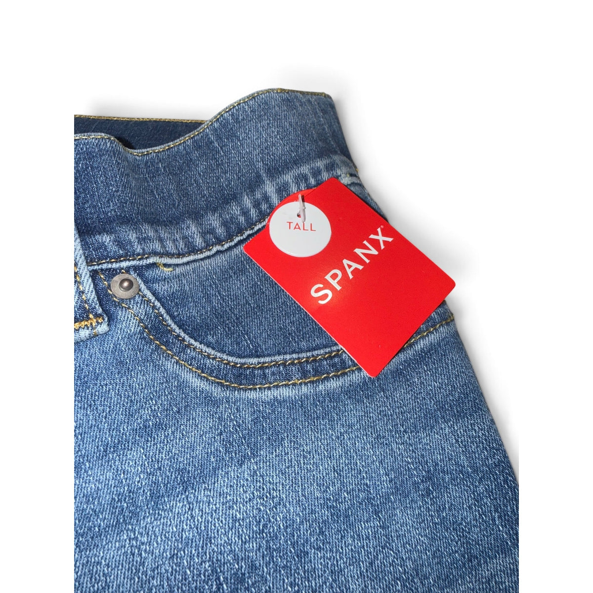 Spanx Womens Tall Medium Wash Wide-Leg Denim Jeans M New With Tags