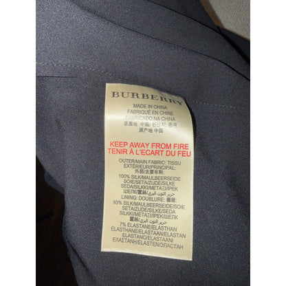 Burberry Brit Navy Floral Sleeveless Pleated Silk Dress Size 10