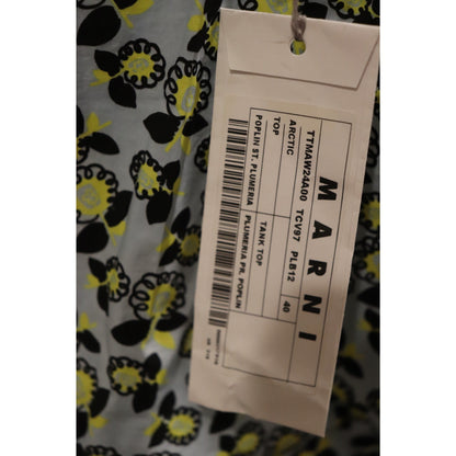 Marni Floral Print Poplin Sleeveless Tank Top, Size 40 NWT