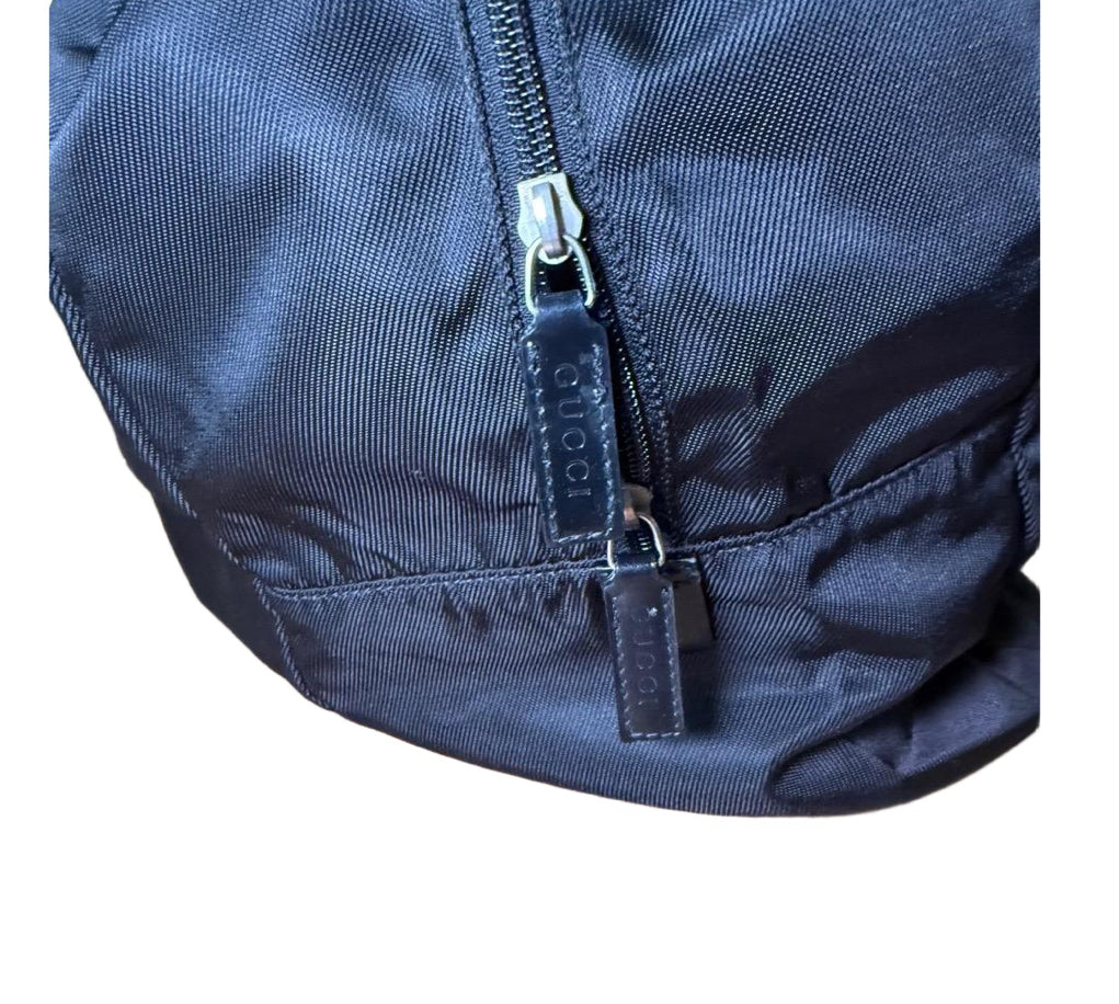 Gucci Duffle Bag Boston Black 21" Nylon  Travel Luxury Designer