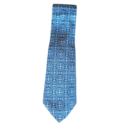 Givenchy Tie Mens Blue Geometric Patterned 100% Silk Luxury Italian