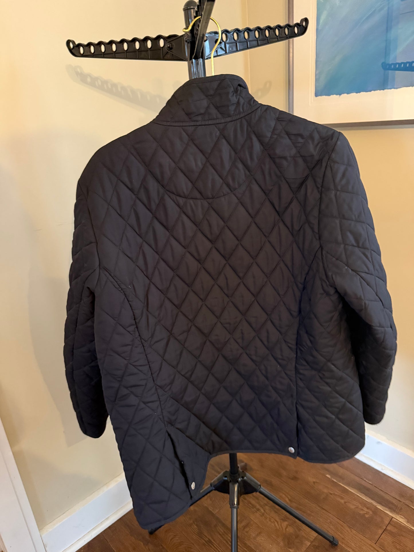 Lands’ End Quilted Argyle Zip Jacket – Women’s Size Large