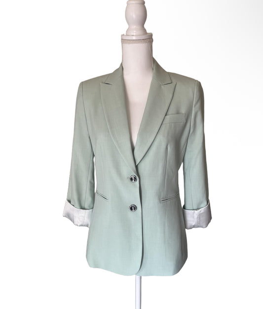 New Tahari Mint 3/4 Roll Cuff Blazer, Size 4