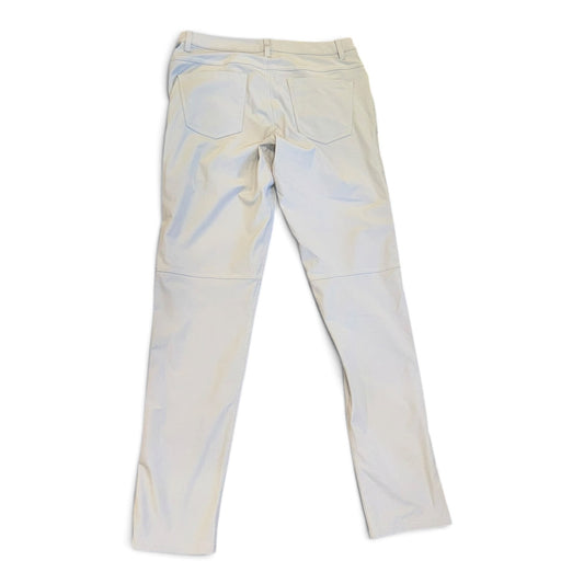 Lululemon light gray men’s trousers with straight legs and front pockets