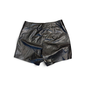 Commando Faux Leather Black High-Waisted Shorts Size S