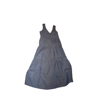 Quince 100% Organic Cotton Gauze Tiered Maxi Dress Black, XS NWT