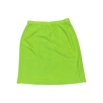 St. John Lime Green Knit Pencil Skirt, Size 12 NWT