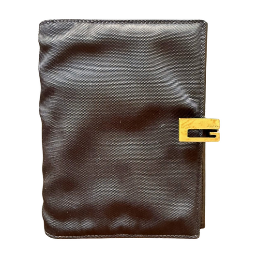 Gucci Black Nylon and Leather Planner and Organizer