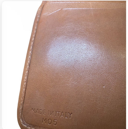 Vintage CELINE Macadam Kiss Lock Wallet Beige Gold Hardware