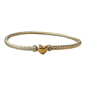 David Yurman Classic Cable Sterling Silver & 18k Gold Heart Bracelet