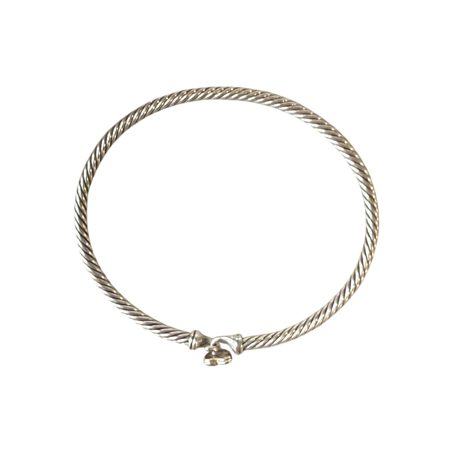 David Yurman Classic Cable Sterling Silver & 18k Gold Heart Bracelet