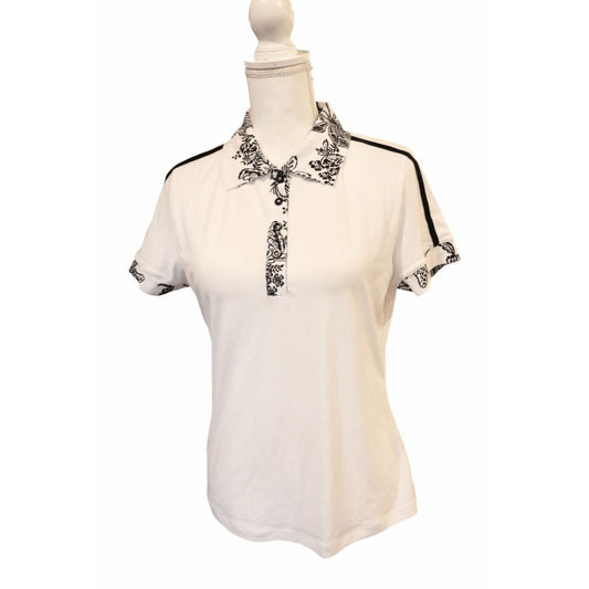 Johnny Was Bee Active Short Sleeve Polo Shirt, Small NWT