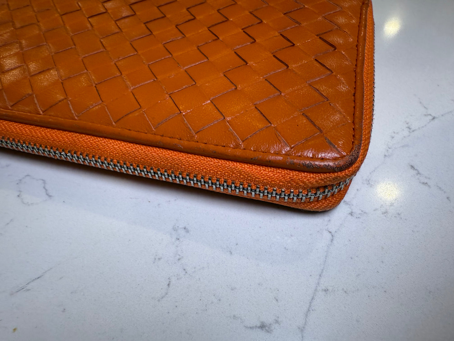Bottega Veneta Intrecciato Leather Zip Clutch