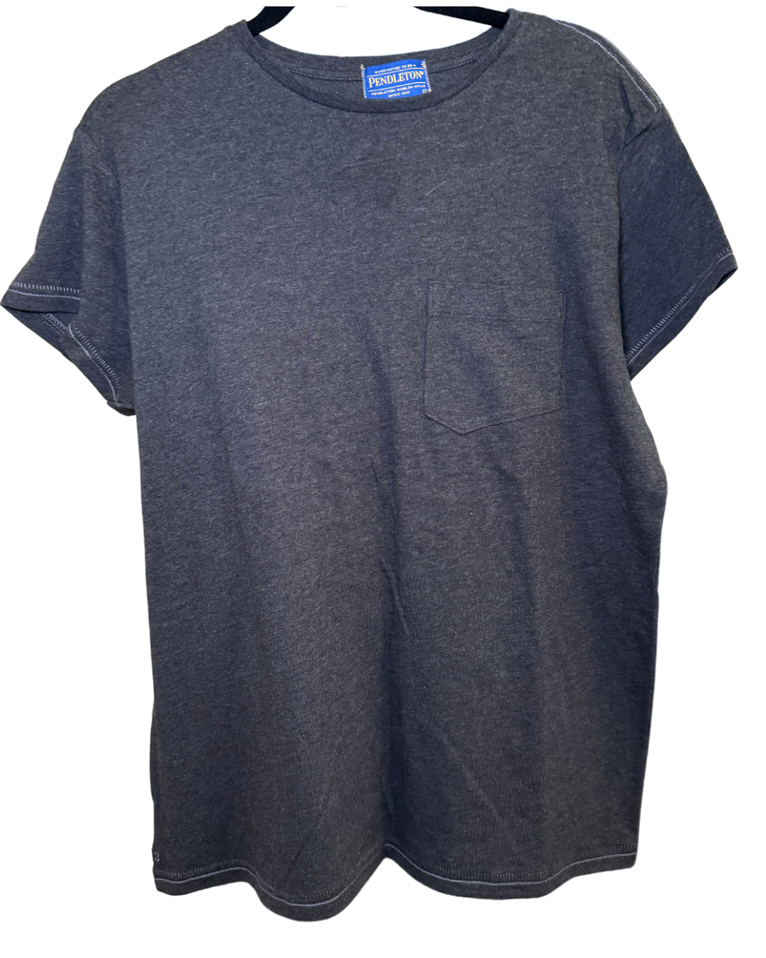 New Women’s Pendleton Heather Gray Pocket Tee, Size Large