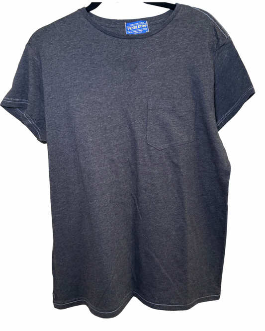 New Women’s Pendleton Heather Gray Pocket Tee, Size Large