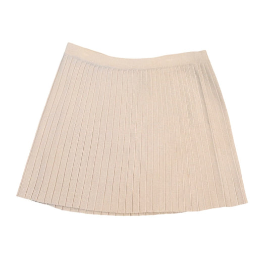 St. John Collection Beige Knit Pleated Mini Skirt, Size 6