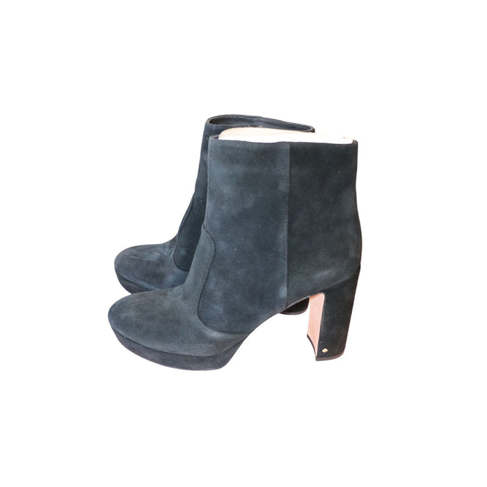 Kate Spade New Black Suede Ankle Boots Size 10 With Box & Dustbag