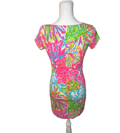 Lilly Pulitzer Shift Dress, Women’s XS, Multicolor Tropical Print, Pima Cotton