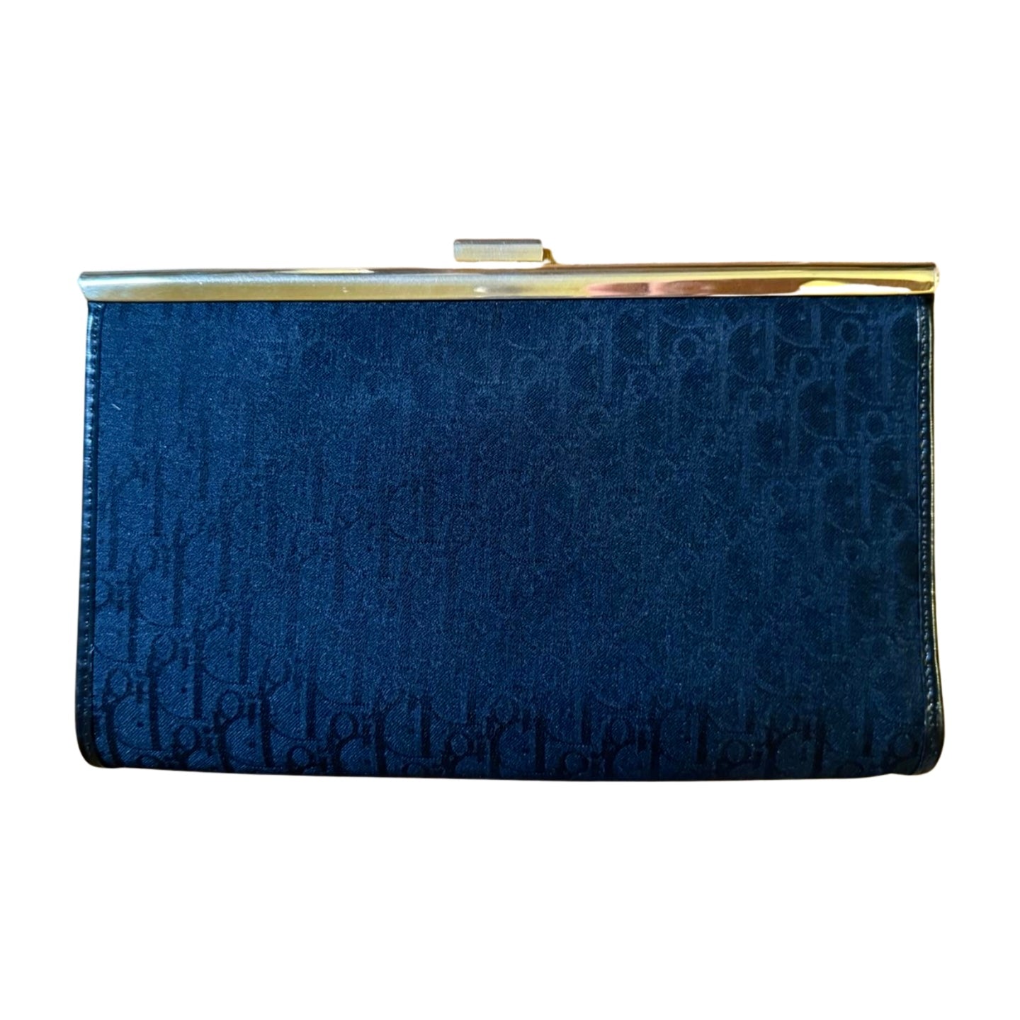 Christian Dior Trotter Kiss-Lock Clutch Bag, Black/Gold