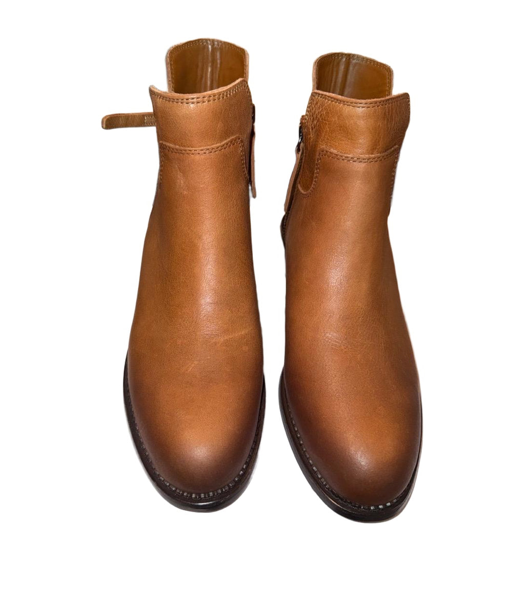 Franco Sarto Women’s Ankle Boots – Size 7.5, Tan Brown with Side Zippers