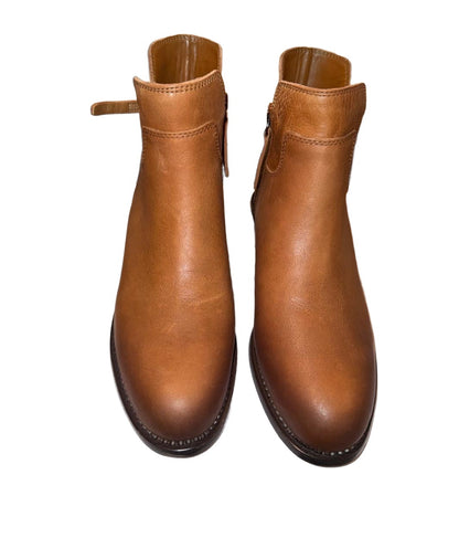 Franco Sarto Women’s Ankle Boots – Size 7.5, Tan Brown with Side Zippers