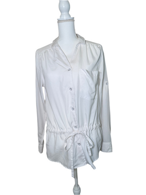 Rag & Bone White Drawstring Tunic Shirt - Size Small
