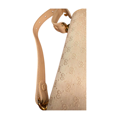 Rare Vintage Gucci Structured Flap Top Shoulder Bag – Beige GG Canvas