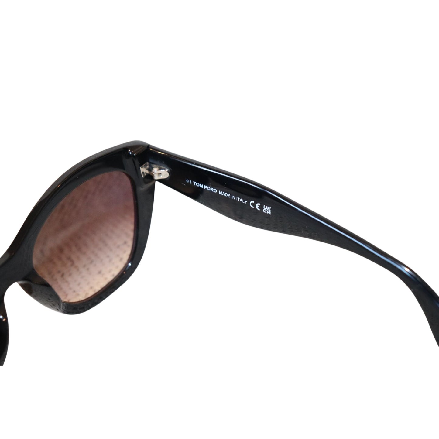 Tom Ford Womens Cat-Eye Black Sunglasses With Gradient Lenses Made In Italy