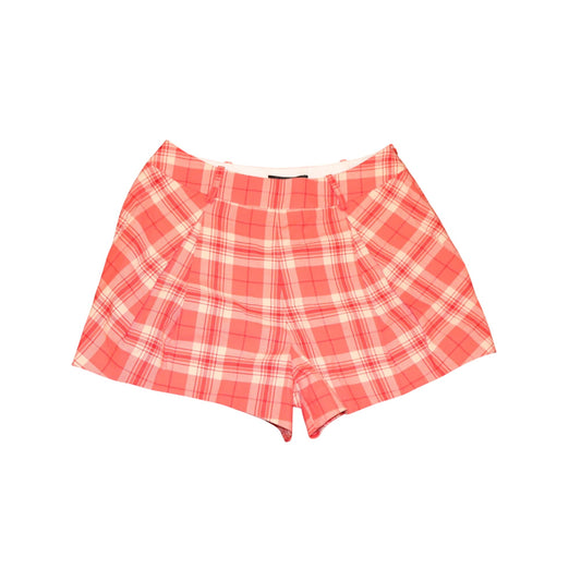 Smythe Womens Watermelon Plaid High-Waisted Shorts Cotton Size 6 New With Tags