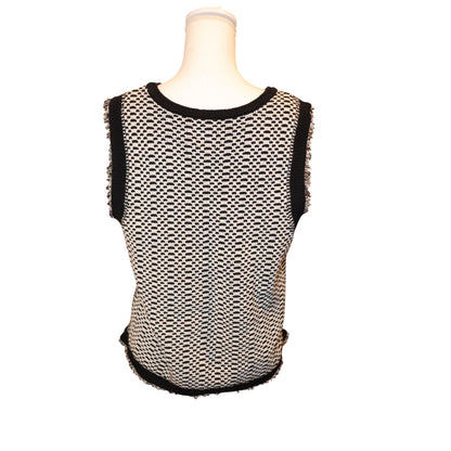 Nic & Zoe Black & White Sleeveless Knit Sweater, XL NWT