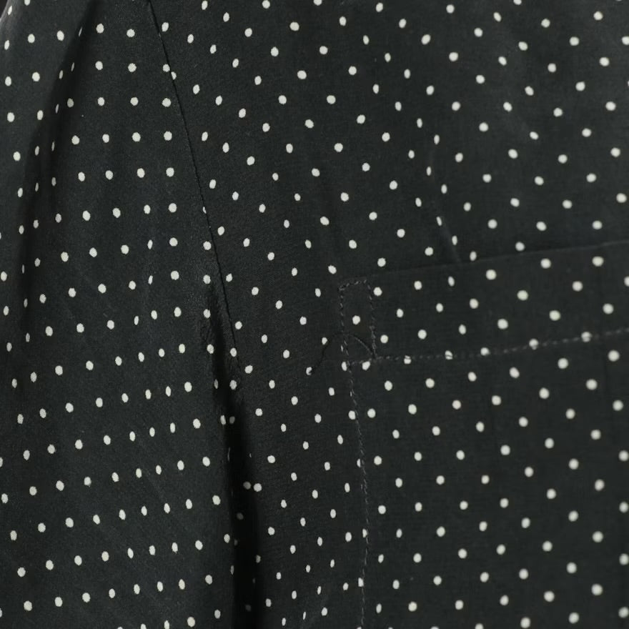 Vintage Burberry Black & White Polka Dot Silk Blouse, size 6