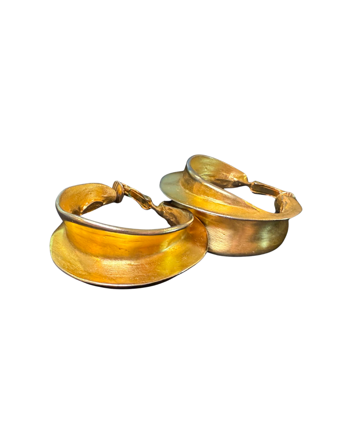 Vintage Kenneth Jay Lane Gold Plated Hoop Clip On Earrings