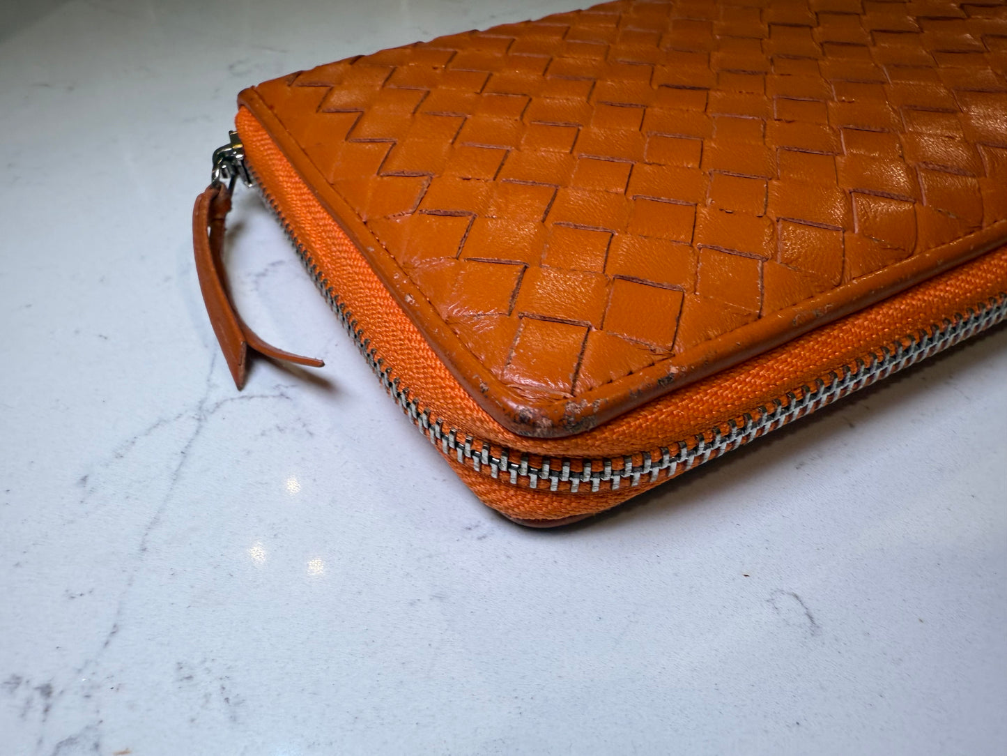 Bottega Veneta Intrecciato Leather Zip Clutch