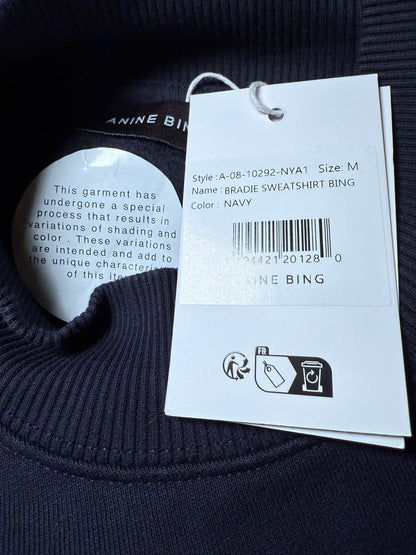 New Anine Bing Bradie Crew Neck Sweatshirt, Size Medium