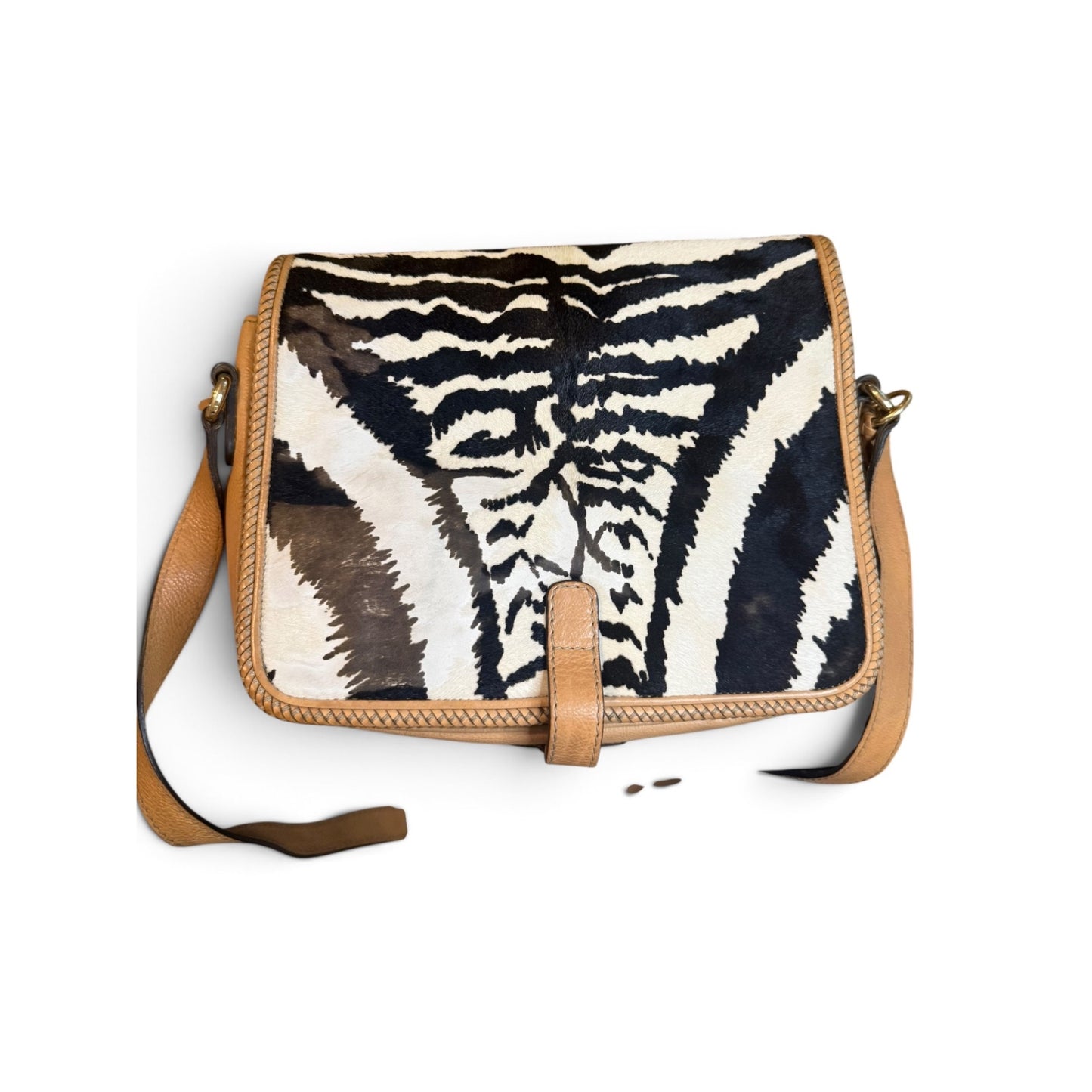 Gucci Marrakech Zebra Print Pony Hair Messenger Flap Bag with COA