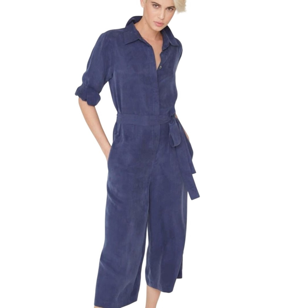 La Boheme Womens Long-Sleeve Button-Down Jumpsuit, Size S NWT